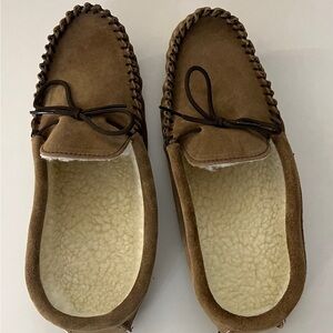 Men's Suede Moccasin Slippers - Brown